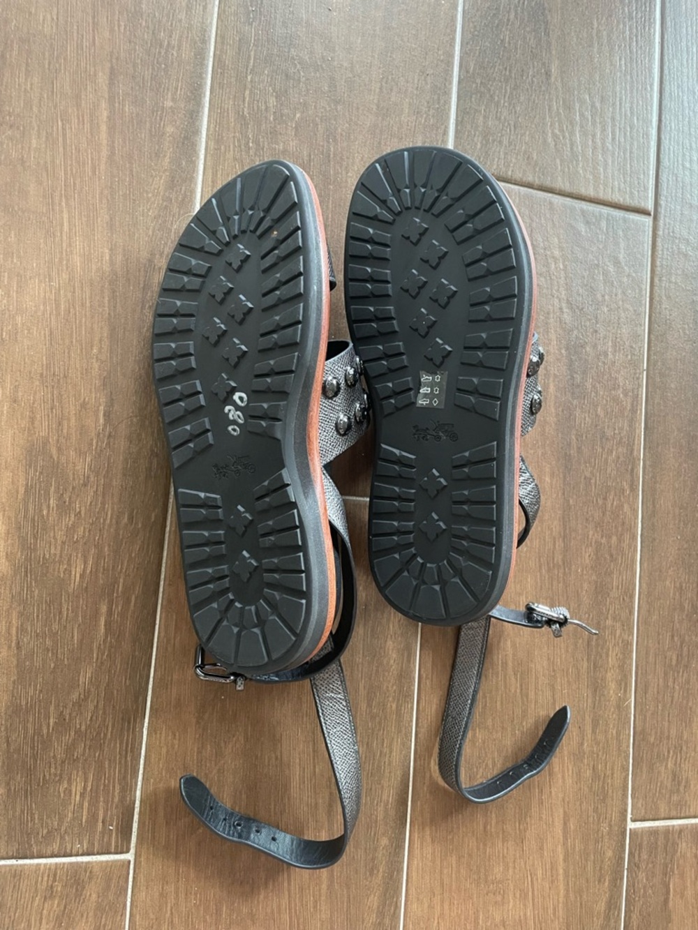 COACH Dannie Studded Gladiator Sandals - Metallic Grey - Picture 4 of 6